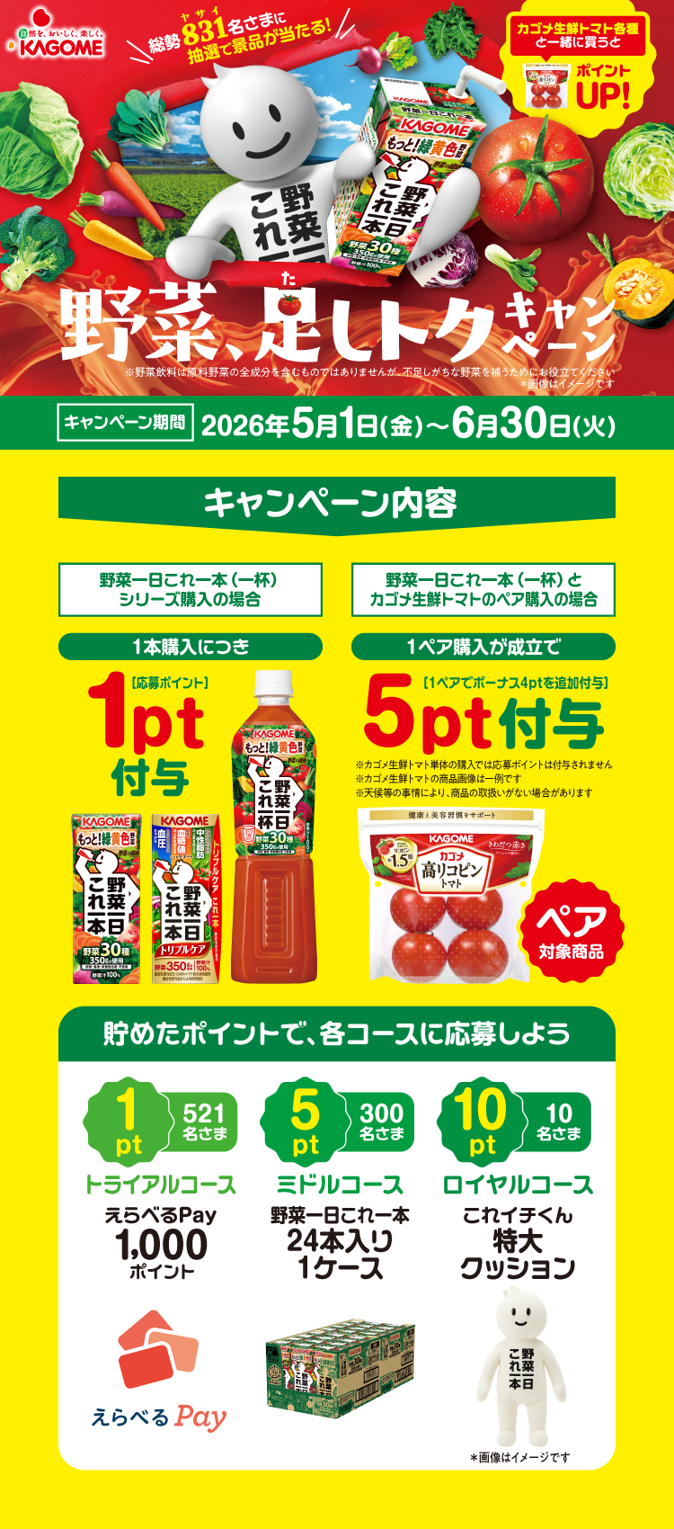 野菜、足しトクキャンペーン