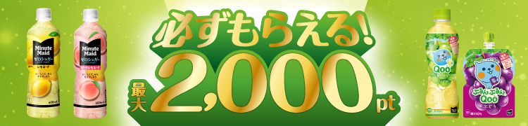 購入本数に応じて、お好きなデジタルポイント最大2,000pt必ずもらえる！
